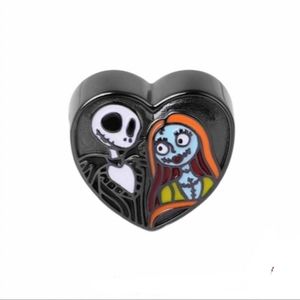 Jack Skellington & Sally Black Heart Nightmare Before Christmas charm S925 SS